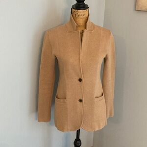 J. Crew Knit Sweater Jacket Camel Women Size XS